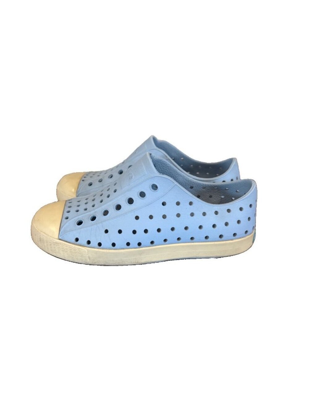 Native Shoes Kid's Boy Jefferson Slip-on Sneakers Water Blue/White Size 12